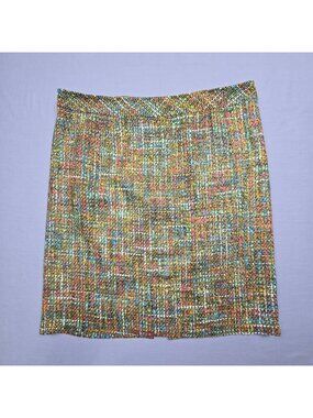 Coldwater Creek Size 18 Tweed Multi-Color Textured Skirt Lined
